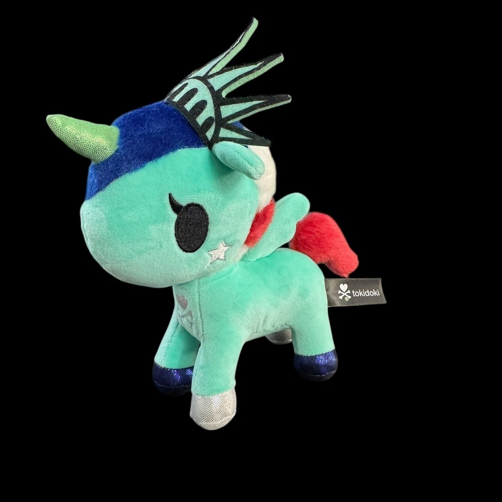 Liberty Tokidoki Unicorno Unicorn‎ Plush 7"x8" Patriotic America